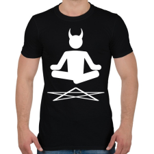 PRINTFASHION Ördögi Jóga - Férfi póló - Fekete tornaszőnyeg