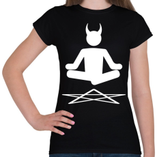 PRINTFASHION Ördögi Jóga - Női póló - Fekete