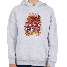 PRINTFASHION Ördögi sofőr - Gyerek kapucnis pulóver - Sport szürke