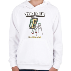 PRINTFASHION Öreg kazetta - Gyerek kapucnis pulóver - Fehér