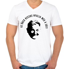 PRINTFASHION ÖREG KECSKE - Férfi V-nyakú póló - Fehér férfi póló