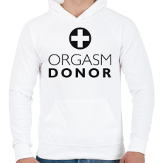 PRINTFASHION orgasm-donor-black - Férfi kapucnis pulóver - Fehér