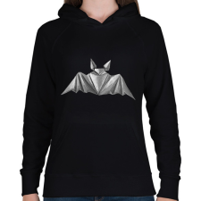 PRINTFASHION Origami denevér - Női kapucnis pulóver - Fekete női pulóver, kardigán