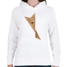 PRINTFASHION Origami Fox - Női kapucnis pulóver - Fehér női pulóver, kardigán