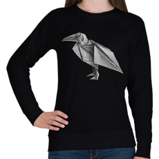 PRINTFASHION Origami holló - Női pulóver - Fekete