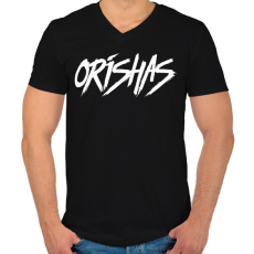 PRINTFASHION ORISHAS - Férfi V-nyakú póló - Fekete