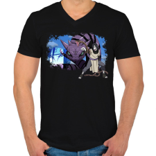 PRINTFASHION Orochimaru - Férfi V-nyakú póló - Fekete férfi póló