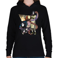 PRINTFASHION Orochimaru montázs - Női kapucnis pulóver - Fekete női pulóver, kardigán