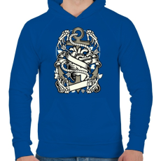 PRINTFASHION Örök szerelem - Férfi kapucnis pulóver - Királykék