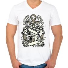 PRINTFASHION Örök szerelem - Férfi V-nyakú póló - Fehér férfi póló