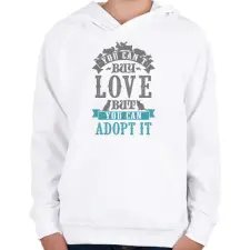 PRINTFASHION Örökbefogadás - Gyerek kapucnis pulóver - Fehér gyerek pulóver, kardigán