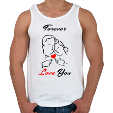 PRINTFASHION örökké szeretlek - Férfi atléta - Fehér
