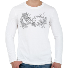 PRINTFASHION Örökké virágokkal, fekete-fehér kiszínezhető mintával - Férfi hosszú ujjú póló - Fehér férfi póló
