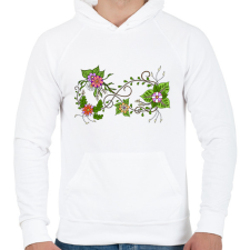 PRINTFASHION Örökké virágokkal, színes - Férfi kapucnis pulóver - Fehér férfi pulóver, kardigán