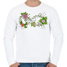 PRINTFASHION Örökké virágokkal, színes - Férfi pulóver - Fehér férfi pulóver, kardigán