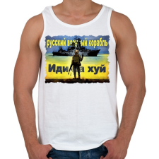 PRINTFASHION Orosz hadihajó menj a F...ba - Férfi atléta - Fehér atléta, trikó