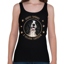 PRINTFASHION Orosz spániel - Legjobb barát - Női atléta - Fekete női trikó