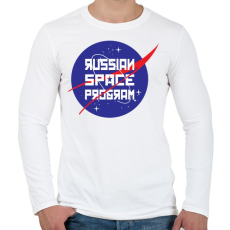 PRINTFASHION Orosz űrprogram - Férfi hosszú ujjú póló - Fehér