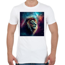 PRINTFASHION Oroszlán a galaxisban  - Férfi póló - Fehér férfi póló