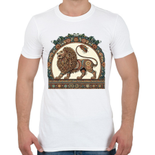 PRINTFASHION Oroszlán - Férfi póló - Fehér férfi póló