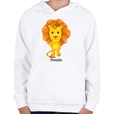 PRINTFASHION Oroszlán - Gyerek kapucnis pulóver - Fehér
