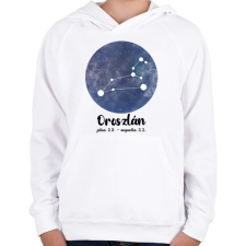 PRINTFASHION Oroszlán - Gyerek kapucnis pulóver - Fehér gyerek pulóver, kardigán