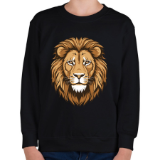 PRINTFASHION Oroszlán  - Gyerek pulóver - Fekete gyerek pulóver, kardigán