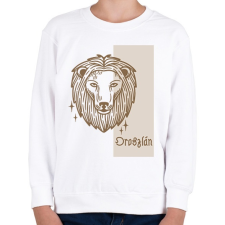 PRINTFASHION Oroszlán horoszkóp - Gyerek pulóver - Fehér gyerek pulóver, kardigán