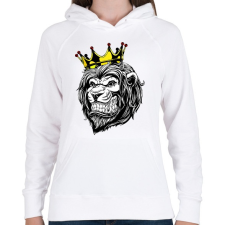 PRINTFASHION Oroszlán king - Női kapucnis pulóver - Fehér női pulóver, kardigán