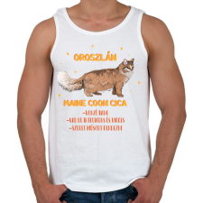 PRINTFASHION Oroszlán - Maine coon cica - Férfi atléta - Fehér atléta, trikó