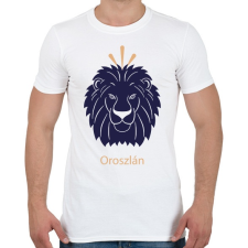 PRINTFASHION Oroszlán minta - Férfi póló - Fehér férfi póló