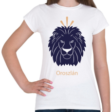 PRINTFASHION Oroszlán minta - Női póló - Fehér