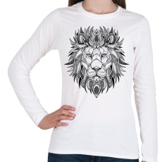 PRINTFASHION Oroszlán - Női hosszú ujjú póló - Fehér