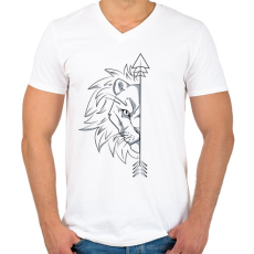PRINTFASHION Oroszlán páros férfi 2 - Férfi V-nyakú póló - Fehér
