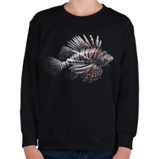 PRINTFASHION Oroszlánhal - Tűzhal portré - Gyerek pulóver - Fekete gyerek pulóver, kardigán