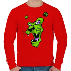 PRINTFASHION Oroszlánmosoly - Férfi pulóver - Piros