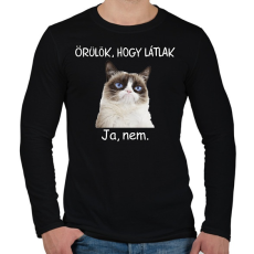 PRINTFASHION Örülök, hogy látlak - Férfi hosszú ujjú póló - Fekete