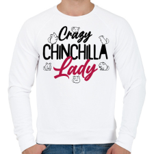 PRINTFASHION Őrült csincsillás nő - Férfi pulóver - Fehér férfi pulóver, kardigán