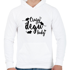 PRINTFASHION Őrült degus hölgy - Férfi kapucnis pulóver - Fehér