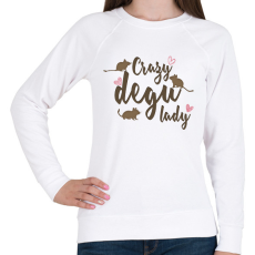 PRINTFASHION Őrült degus hölgy - Női pulóver - Fehér