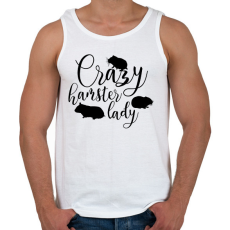 PRINTFASHION Őrült hörcsögös hölgy - Férfi atléta - Fehér