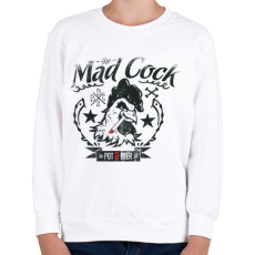 PRINTFASHION Őrült kakas - Gyerek pulóver - Fehér