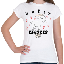 PRINTFASHION Őrült kecskés nő - Női póló - Fehér női póló