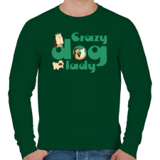 PRINTFASHION Őrült kutyás hölgy - Férfi pulóver - Sötétzöld férfi pulóver, kardigán