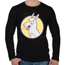 PRINTFASHION Őrült láma - Férfi hosszú ujjú póló - Fekete