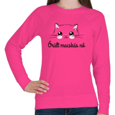 PRINTFASHION Őrült macskás nő - Női pulóver - Fukszia női pulóver, kardigán