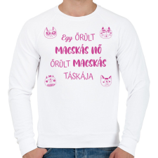 PRINTFASHION Őrült macskás táskája - Férfi pulóver - Fehér férfi pulóver, kardigán