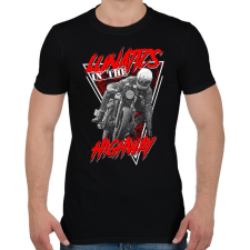 PRINTFASHION Őrült motoros az országúton - Férfi póló - Fekete férfi póló