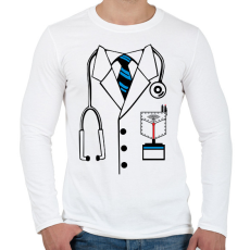 PRINTFASHION orvos egyenruha - Férfi hosszú ujjú póló - Fehér