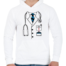 PRINTFASHION orvos egyenruha - Férfi kapucnis pulóver - Fehér férfi pulóver, kardigán